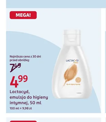Lactacyd emulsja do higieny intymnej promocja w Rossmann