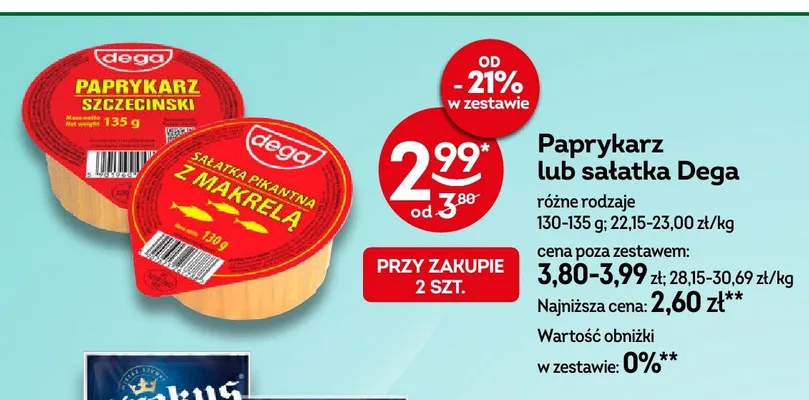 Sałatka pikantna z makrelą Dega promocja w Żabka