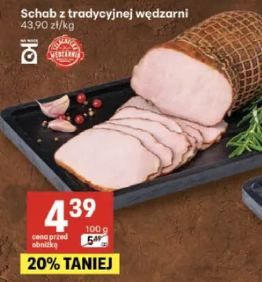 Schab z tradycyjnej wędzarni promocja w Delikatesy Centrum