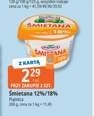Śmietana 12% Piątnica promocja w Leclerc