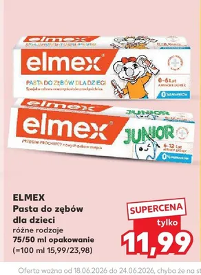 Pasta do zębów dla dzieci Elmex Junior 6-12 lat promocja w Kaufland