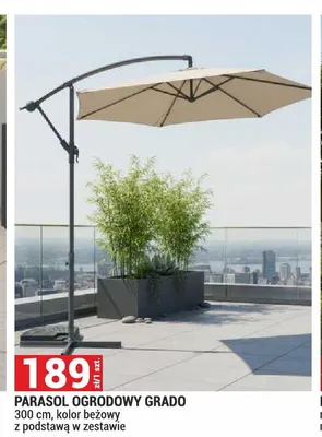 Parasol ogrodowy Grado 300cm z podstawą w zestawie promocja w Merkury Market