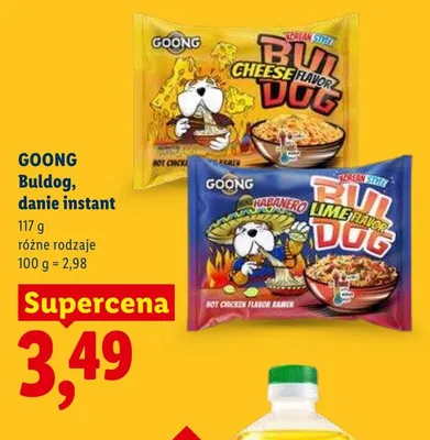 Danie instant Buldog Cheese Flavor Goong promocja w Lidl