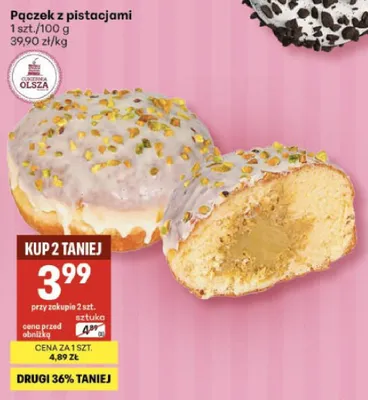 Pączek z pistacjami promocja w Delikatesy Centrum