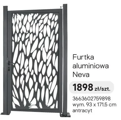 Furtka aluminiowa Neva antracyt promocja w Castorama