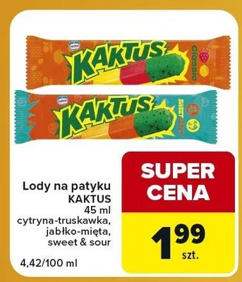 Lody na patyku Kaktus cytryna-truskawka promocja w Carrefour Express