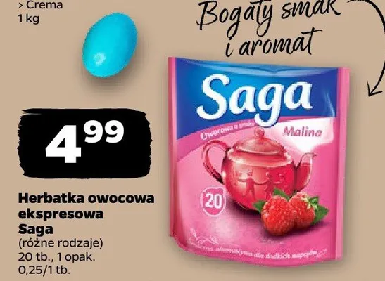 Herbatka owocowa ekspresowa (różne rodzaje) promocja w Netto