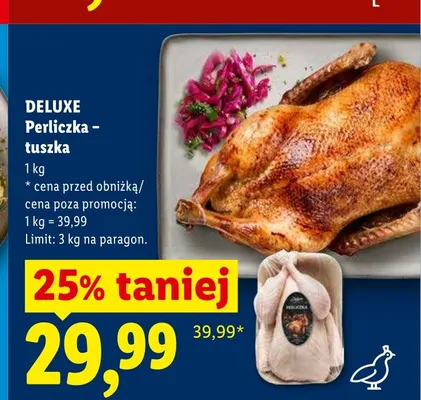 Perliczka tuszka Deluxe promocja w Lidl
