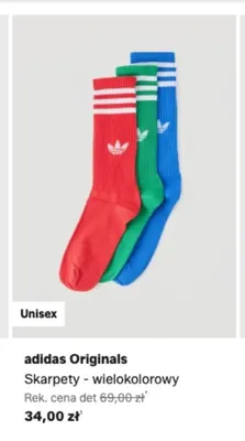 Skarpety Adidas Originals wielokolorowe promocja w Lounge by Zalando