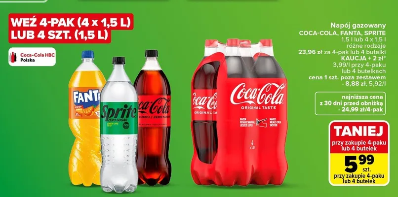 Napój gazowany Sprite Zero Sugar promocja w Carrefour Market