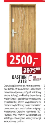 Drzwi wejściowe KR Center Bastion A118 promocja w Dobre Dla Domu