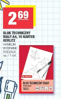 Blok techniczny biały A4 Herlitz promocja w SPAR