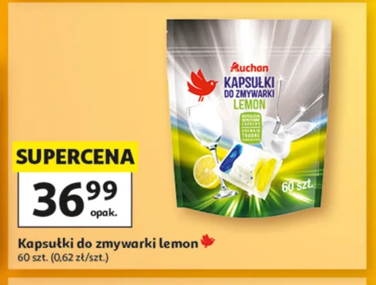 Kapsułki do zmywarki Auchan Lemon promocja w Auchan