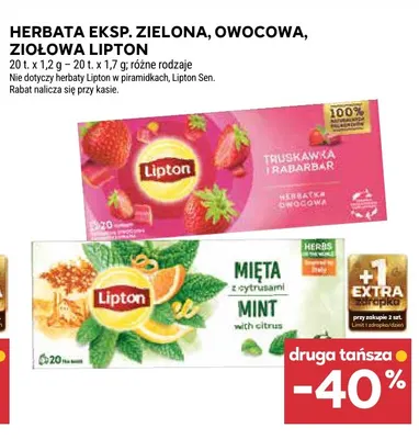 Herbata ekspresowa Lipton mięta z cytrusami promocja w Stokrotka