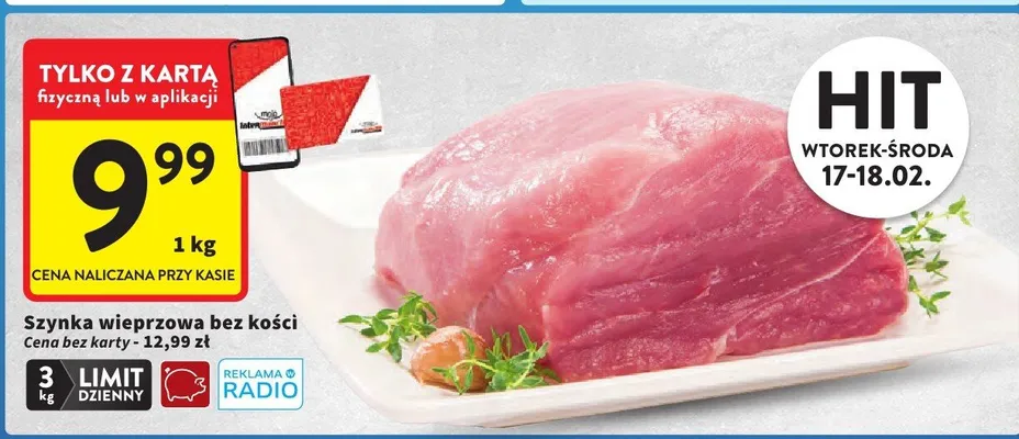 Szynka wieprzowa bez kości promocja w Intermarche