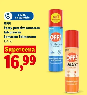 Spray przeciw komarom OFF! Familycare promocja w Lidl