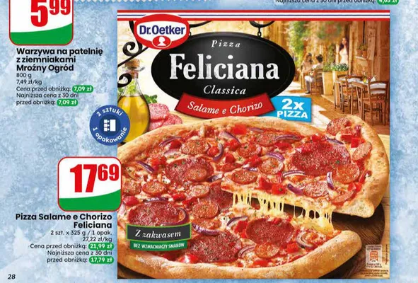 Pizza Salame e Chorizo Dr.Oetker Feliciana Classica 2-pak promocja w Dino