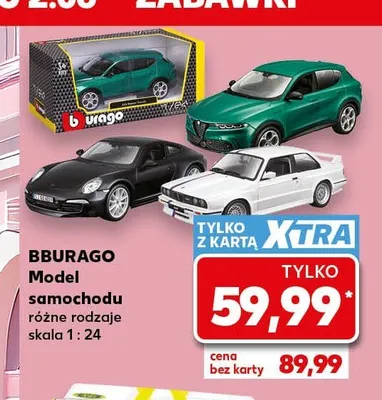 Model samochodu BBURAGO skala 1:24 promocja w Kaufland