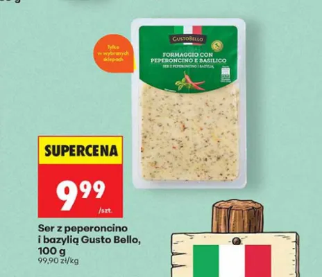 Ser z peperoncino i bazylią Gusto Bello promocja w Biedronka