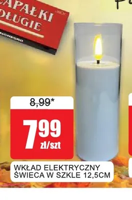 Wkład elektryczny świeca w szkle 12,5 cm promocja w Bingo