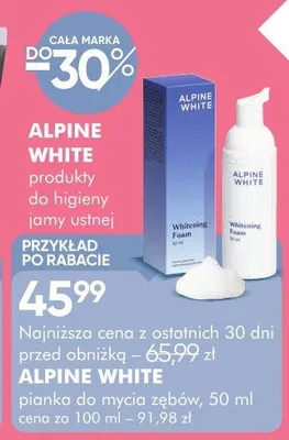 Pianka do mycia zębów Alpine White promocja w Super-Pharm