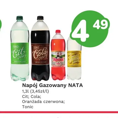 Napój gazowany NATA Cola promocja w Limonka