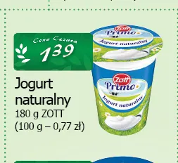 Jogurt naturalny Primo Zott promocja w CEZAR Delikatesy