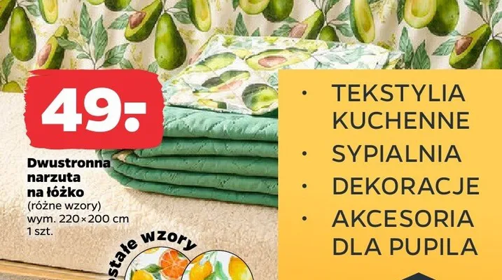 Dwustronna narzuta na łóżko Netto promocja w Netto