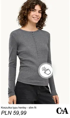 Koszulka typu henley - slim fit C & A promocja w C&A