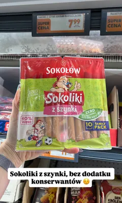 Parówki z szynki Sokołów Sokoliki promocja w Biedronka