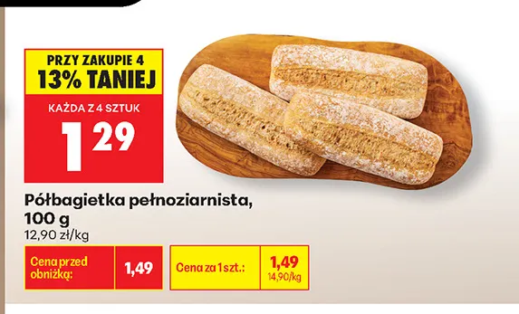 Półbagietka pełnoziarnista promocja w Biedronka