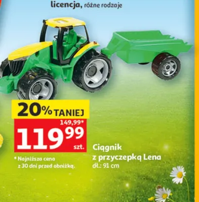 Ciągnik z przyczepką Lena dł. 91cm promocja w Auchan