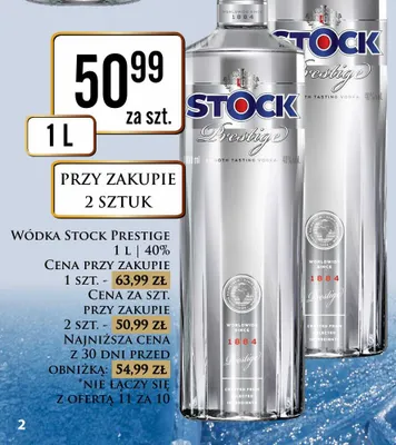 Wódka Stock Prestige promocja w Dino