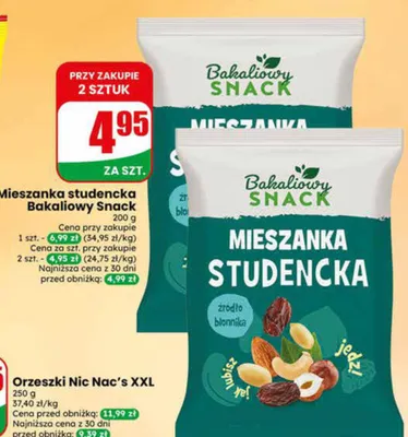 Mieszanka studencka Bakaliowy Snack promocja w Dino
