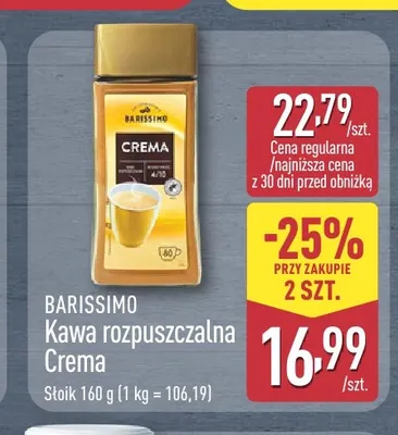 Kawa rozpuszczalna Barissimo Crema promocja w Aldi