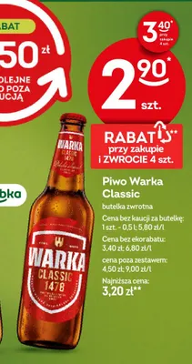 Piwo Warka Classic promocja w Żabka