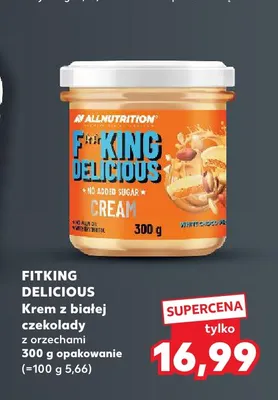 Krem z białej czekolady z orzechami Fitking Delicious promocja w Kaufland