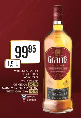 Whisky Grant's 40% promocja w Dino