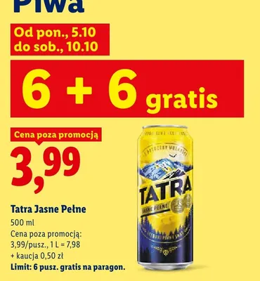 Piwo Tatra promocja w Lidl