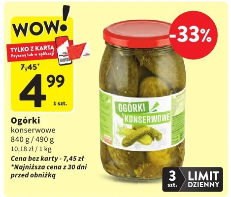 Ogórki konserwowe promocja w Intermarche