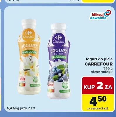 Jogurt do picia jagodowy Carrefour promocja w Carrefour Express
