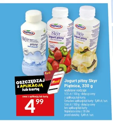 Jogurt pitny Skyr naturalny Piątnica promocja w Twój Market