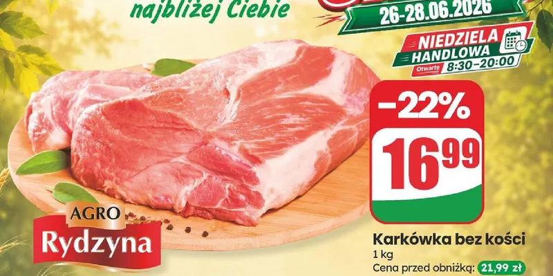 Karkówka bez kości AGRO Rydzyna promocja w Dino