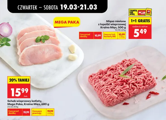 Mięso mielone z łopatki wieprzowej Kraina Mięs promocja w Biedronka