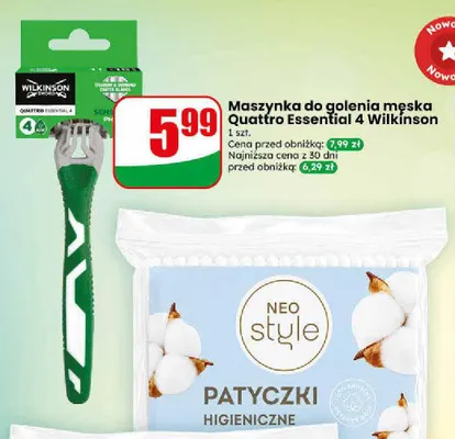 Maszynka do golenia męska Wilkinson Sword Quattro Essential 4 promocja w Dino