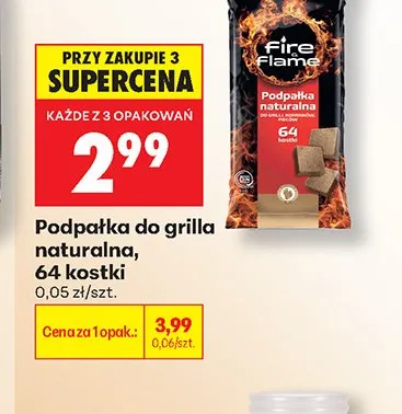 Podpałka do grilla naturalna Fire & Flame promocja w Biedronka