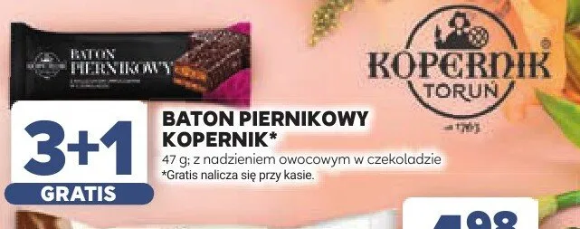 Baton piernikowy Kopernik z nadzieniem owocowym w czekoladzie promocja w Stokrotka