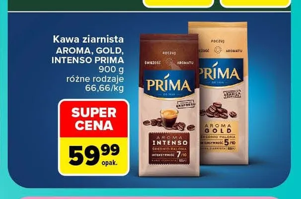 Kawa ziarnista Aroma, Gold, Intenso Prima promocja w Carrefour Market