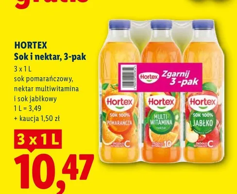 Sok i nektar Hortex 3-pak promocja w Lidl