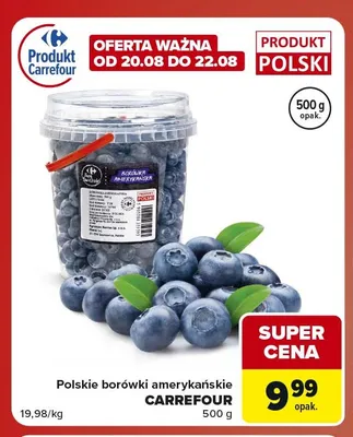 Polskie borówki amerykańskie Carrefour promocja w Carrefour Market